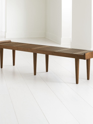 Tate King Walnut Slatted Bench