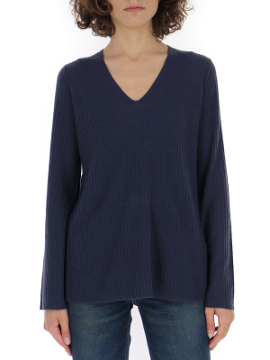 Vince Ribbed Knit V-neck Jumper