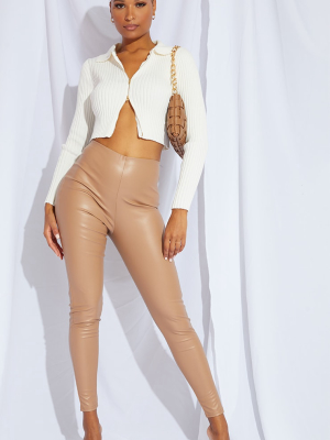 Stone Faux Leather Legging