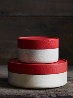 "hako" Soji Wide Red Containers