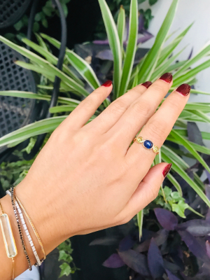 Sapphire & Peridot Eos Chain Ring