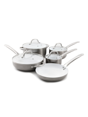 Oster 9pc Ceramic Cookware Set Gray