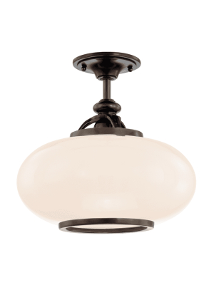 Canton 1 Light Semi Flush Old Bronze