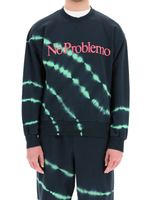 Aries No Problemo Print Tie-dye Sweatshirt