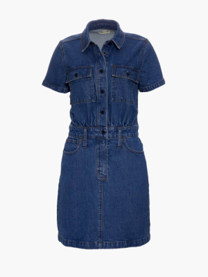 Denim Waisted Shirtdress