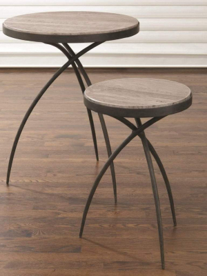 Global Views Tripod Table With Gray Marble Top