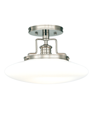 Hudson Valley Lighting Beacon Ceiling Lamp - Polished Nickel & Opal Glossy