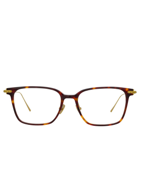 Gehry Rectangular Optical A Frame In Tortoiseshell And Yellow Gold