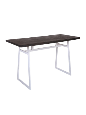 Geo Industrial Counter Height Dining Table Vintage White/espresso - Lumisource