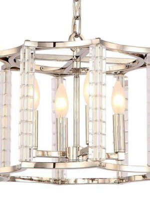 Carson Polished Nickel 4 Light Mini Chandelier Convertible