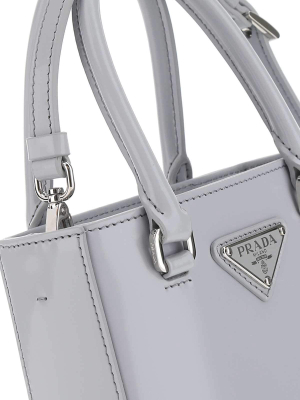 Prada Logo Plaque Small Tote Bag