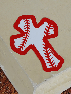 Baseball Cross Sticker