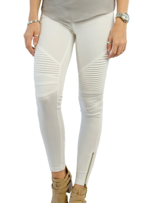 Moto Jegging - Cream