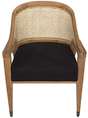 Noir Chloe Cotton Teak Chair