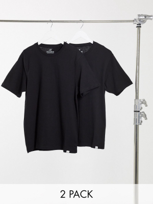 Pull&bear Join Life 2 Pack T-shirt In Black