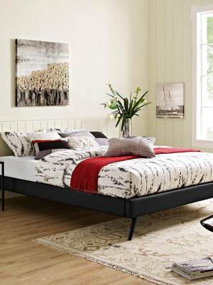 Troy Mid Century King Vinyl Bed Frame