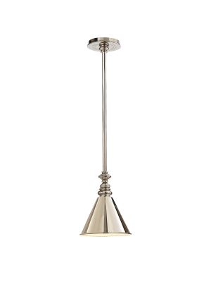 Boston Pendant In Polished Nickel With Mini Slant Shade