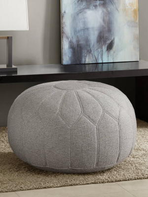 Avery Round Pouf Ottoman Gray