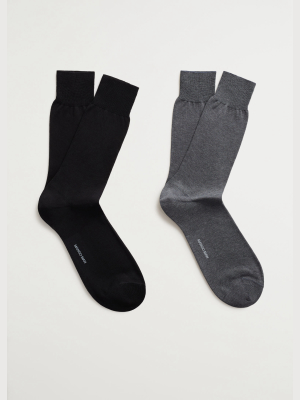 2 Pack Plain Socks