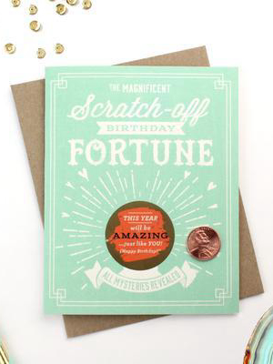 Inklings Paperie Birthday Fortune Scratch-off Card