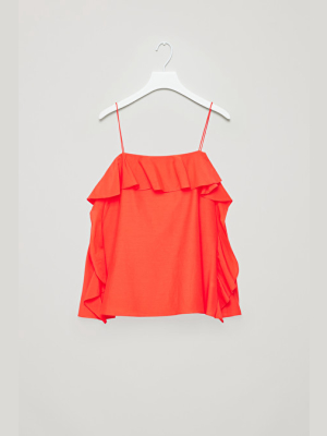 Frilled Cotton-silk Top