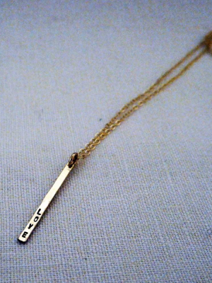 Love Vertical Bar Necklace, Goldfill Or Silver