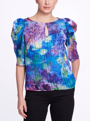 Half Sleeve Keyhole Neckline Top