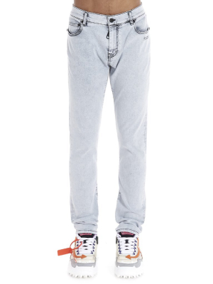 Off-white Logo Printed Skinny Jeans