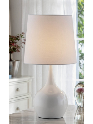 23.5" Modern Metal Table Lamp With Touch Sensor White - Ore International