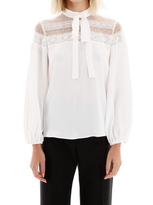 Red Valentino Lace Insert Blouse