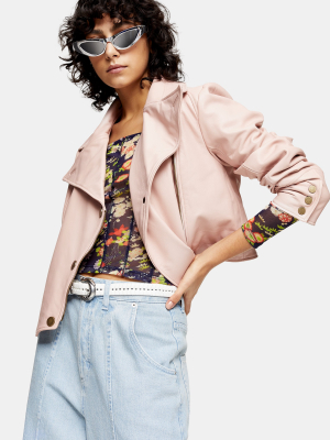 Idol Pink Double Breasted Suede Jacket