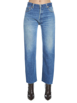 Re/done Faded Wide-leg Jeans