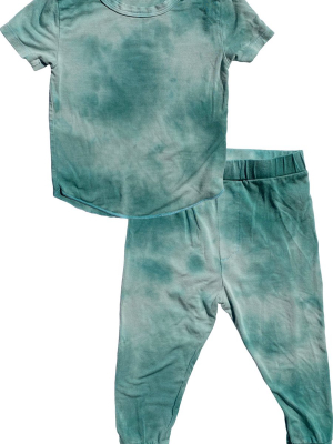 Rowdy Sprout Rebel Tie Dye Bamboo Pajama Set - Green