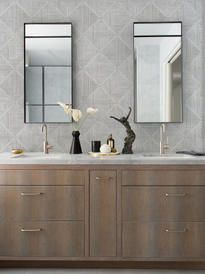 Cade Grey Geometric Wallpaper From The Scott Living Ii Collection By Brewster Home Fashions