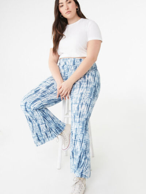 Plus Size Tie-dye Flare Pants