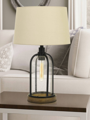 27" Clear Wood Ciney Table Lamp (includes Light Bulb) Black - Cal Lighting