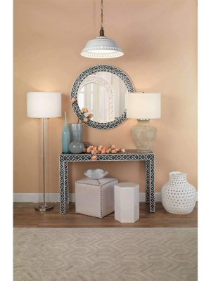 Large Peony Bowl In White Ceramic