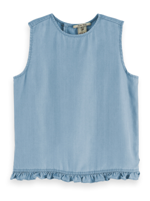 Scotch Shrunk Girls Wrap Back Top - Sky Blue