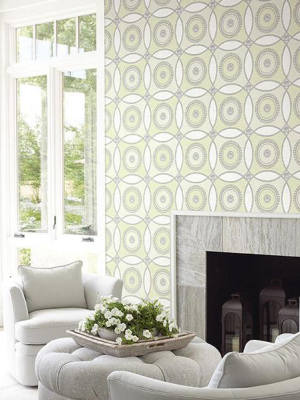 James Circles Wallpaper In Yellows And Neutrals By Carl Robinson For Seabrook Wallcoverings