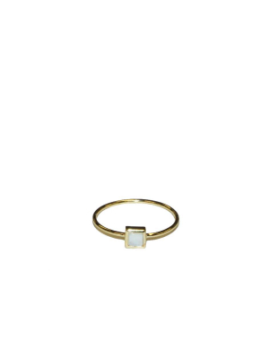 Sterling Iridescent Square Ring