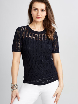 Crochet Short Sleeve Sweater