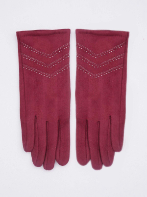Suedette Gloves In Red
