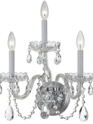 Traditional Crystal 3 Light Sconce