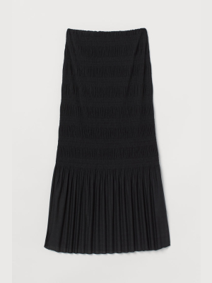 Pleated Jersey Skirt