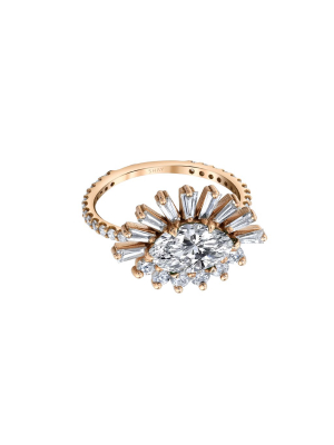 Evil Eye Diamond Ring - Rose Gold