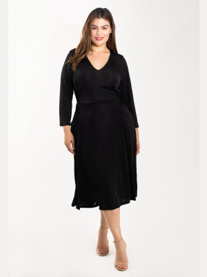 Eliza Dress In Luxe Jersey Black (curve)