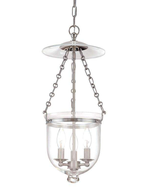 Hampton 3 Light Pendant Polished Nickel