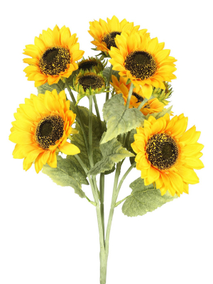 Vickerman 22" Artificial Yellow Sunflower Bush.