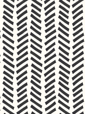 Mod Chevron Peel-and-stick Wallpaper In Black By Nextwall