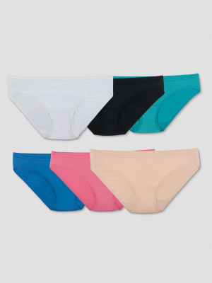 Fruit Of The Loom Women's Microfiber 6pk Bikini - Colors May Vary